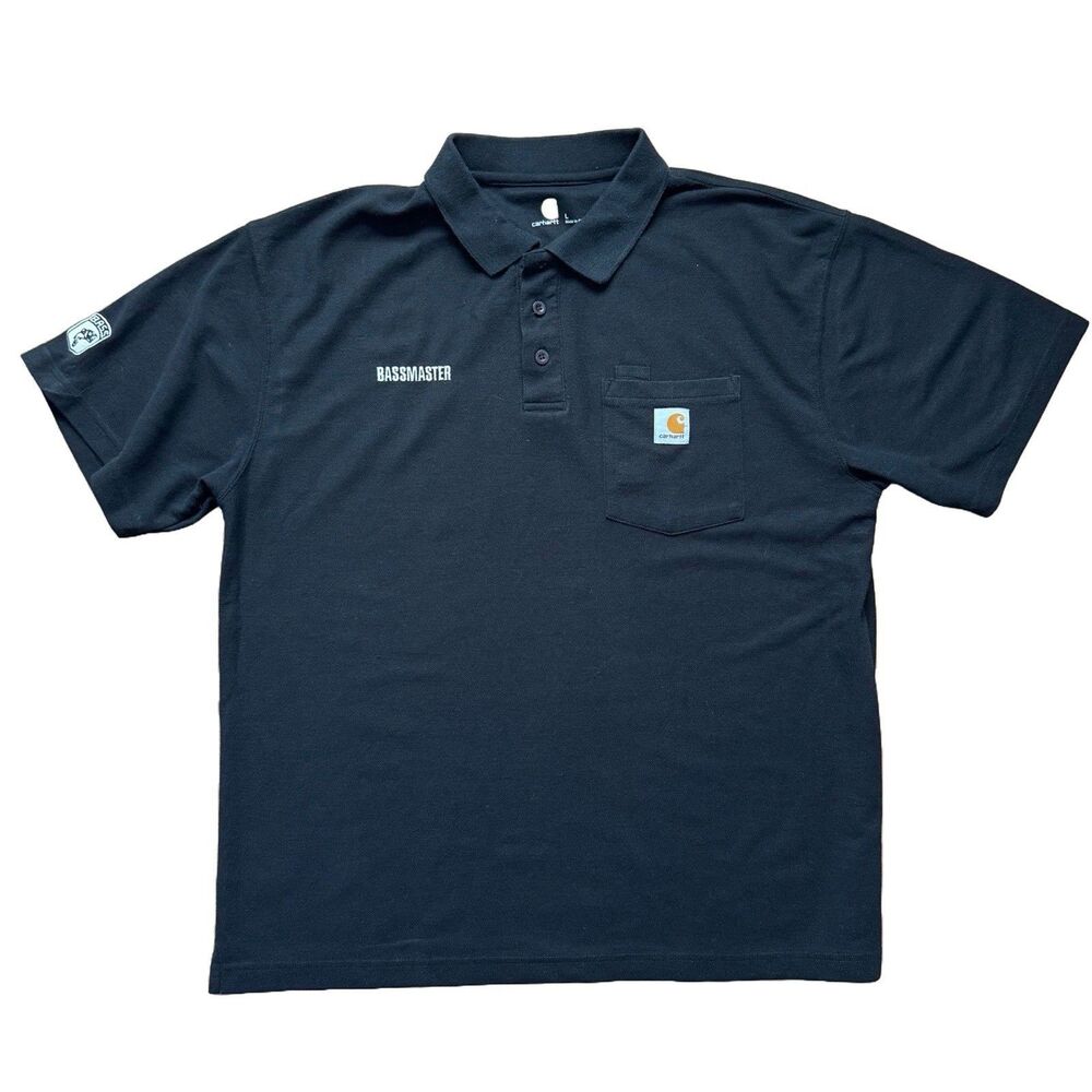 Carhartt Bass Master Polo Shirt Mens Size L Original Fit Pocket Utility Fisher